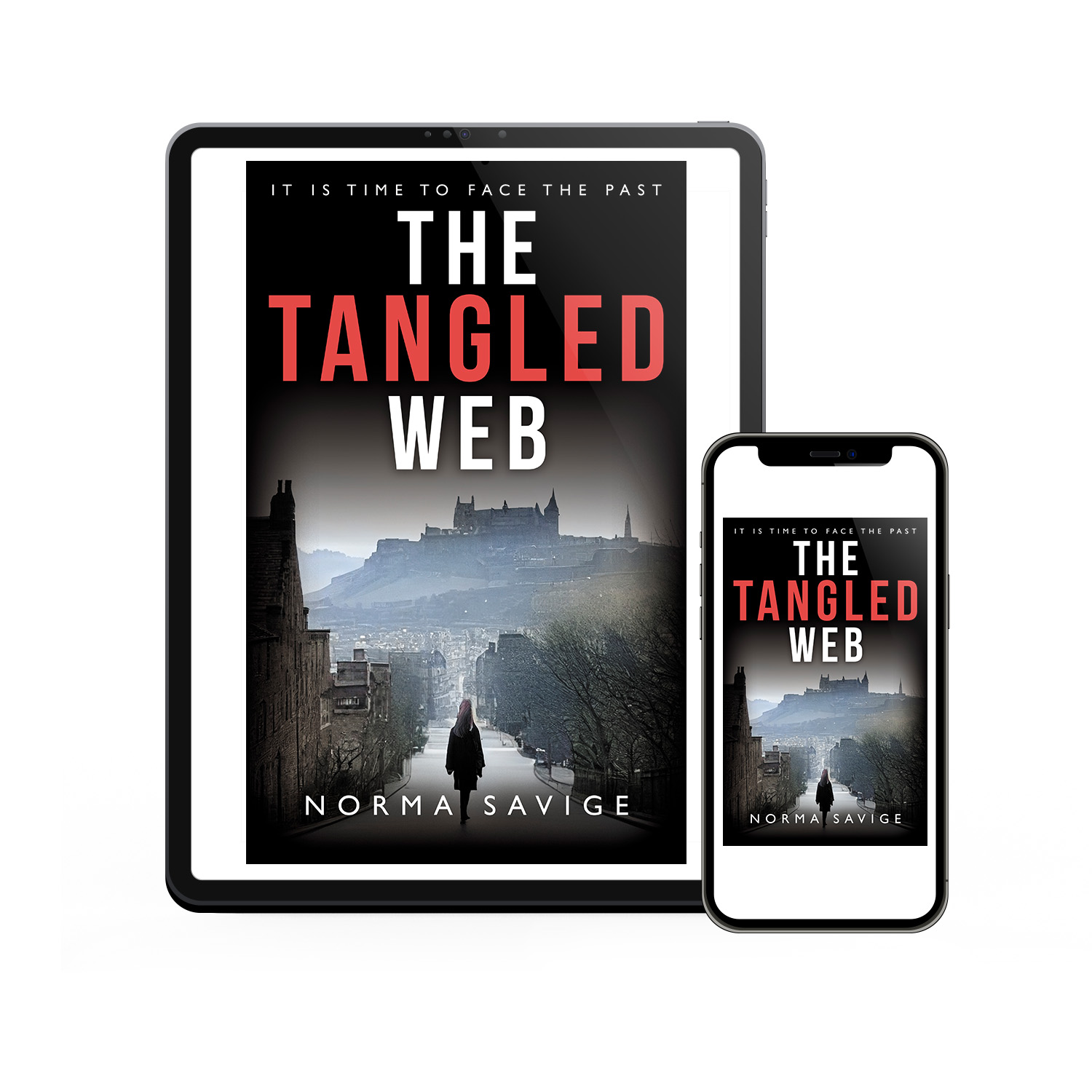 'The Tangled Web' is a slowburning crime thriller set in Edinburgh. The author is Norma Savige. The book cover and interior design are by Mark Thomas. To learn more about what Mark could do for your book, please visit coverness.com.