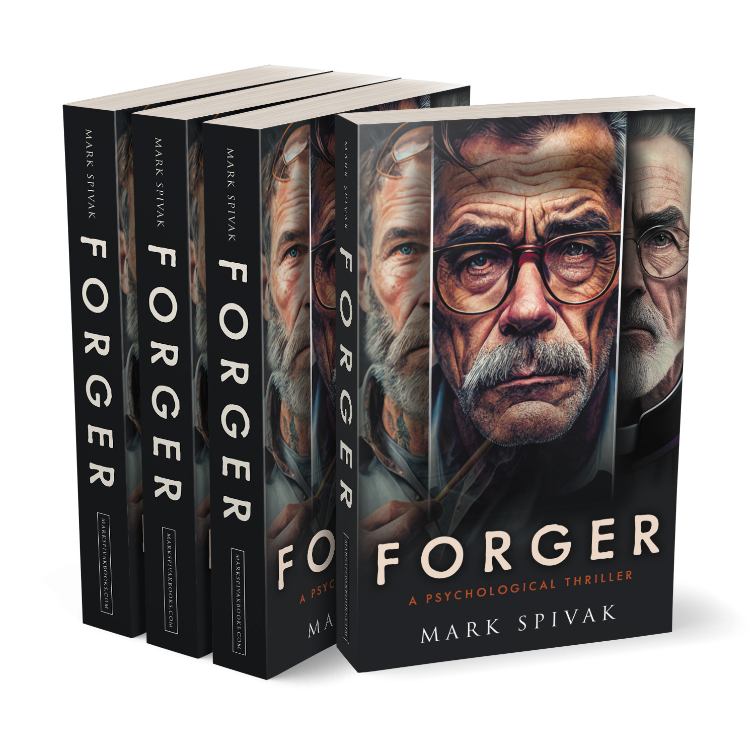 'Forger' is an intense psychological thriller by Mark Spivak. The book cover and interior formatting are by Mark Thomas. To learn more about what Mark could do for your book, please visit coverness.com.