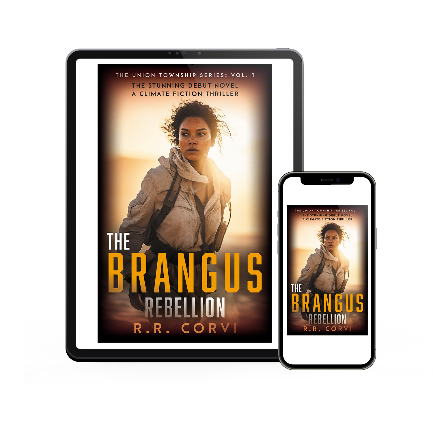 'The Brangus Rebellion'' is the first instalment in a dystopian scifi series. The author is R R Corvi. The cover design and interior formatting are by Mark Thomas of coverness.com. To find out more about my book design services, please visit www.coverness.com.