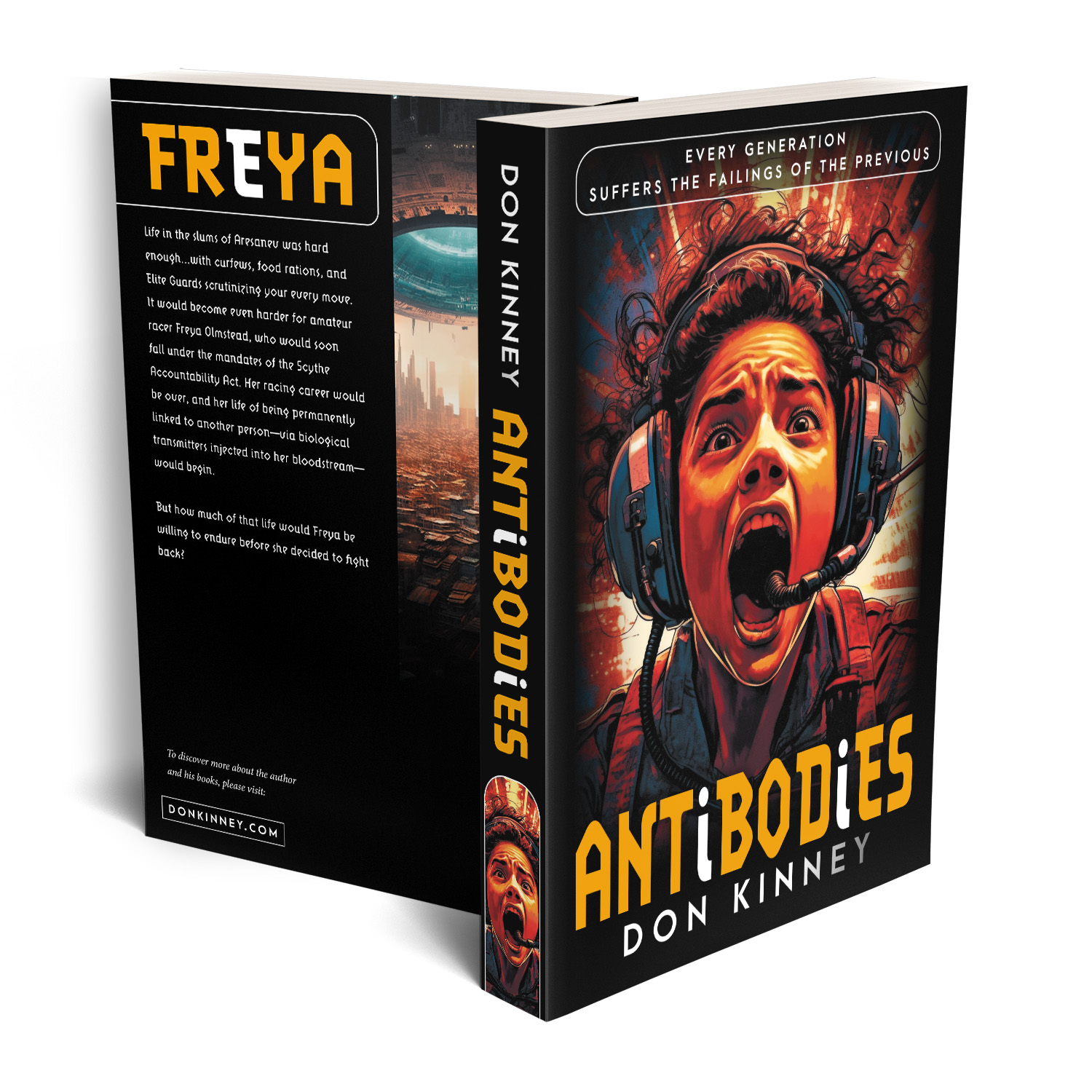 'AntiBodies' is a dark symbiotic science fiction novel. The author is Don Kinney. The book cover design is by Mark Thomas. To learn more about what Mark could do for your book, please visit coverness.com.