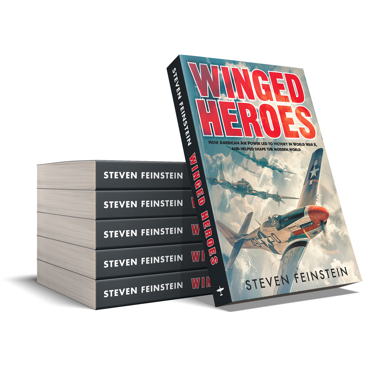 'Winged Heroes' is a detailed exploration of US airpower in WW2. The author is Steve Feinstein. The cover design and interior formatting are by Mark Thomas of coverness.com. To find out more about my book design services, please visit www.coverness.com.