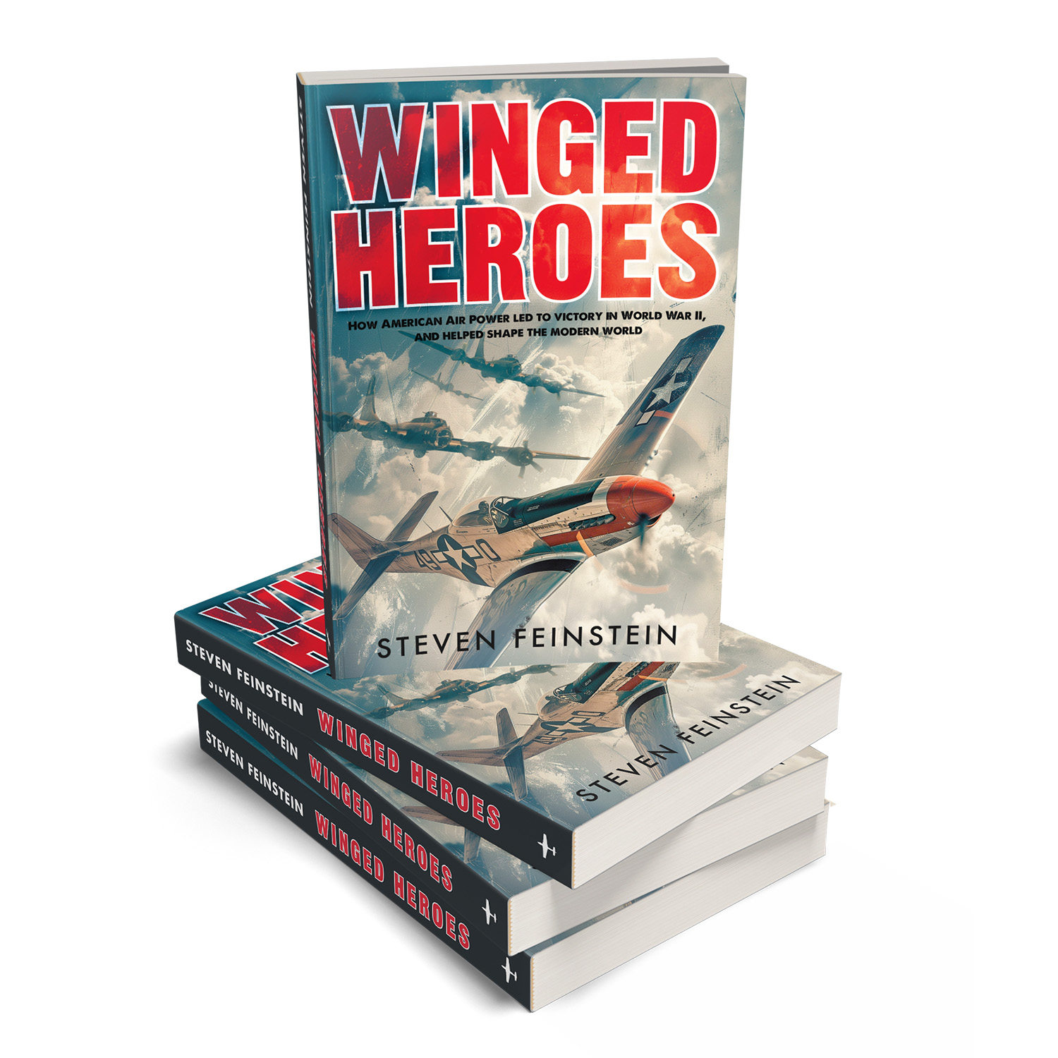 'Winged Heroes' is a detailed exploration of US airpower in WW2. The author is Steve Feinstein. The cover design and interior formatting are by Mark Thomas of coverness.com. To find out more about my book design services, please visit www.coverness.com.