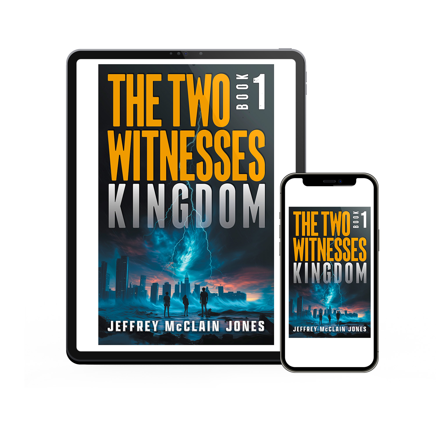 'The Two Witnesses' is a genre-blending apocalyptic series with spiritual foundations. The author is Jeffrey McClain Jones. The cover design is by Mark Thomas of coverness.com. To find out more about my book design services, please visit www.coverness.com.