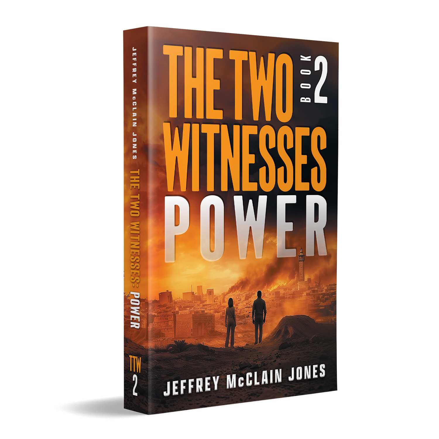 'The Two Witnesses' is a genre-blending apocalyptic series with spiritual foundations. The author is Jeffrey McClain Jones. The cover design is by Mark Thomas of coverness.com. To find out more about my book design services, please visit www.coverness.com.