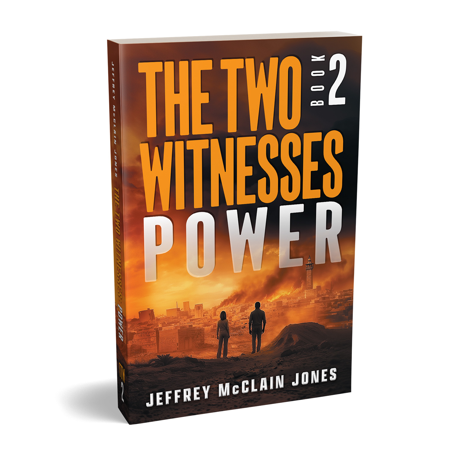 'The Two Witnesses' is a genre-blending apocalyptic series with spiritual foundations. The author is Jeffrey McClain Jones. The cover design is by Mark Thomas of coverness.com. To find out more about my book design services, please visit www.coverness.com.