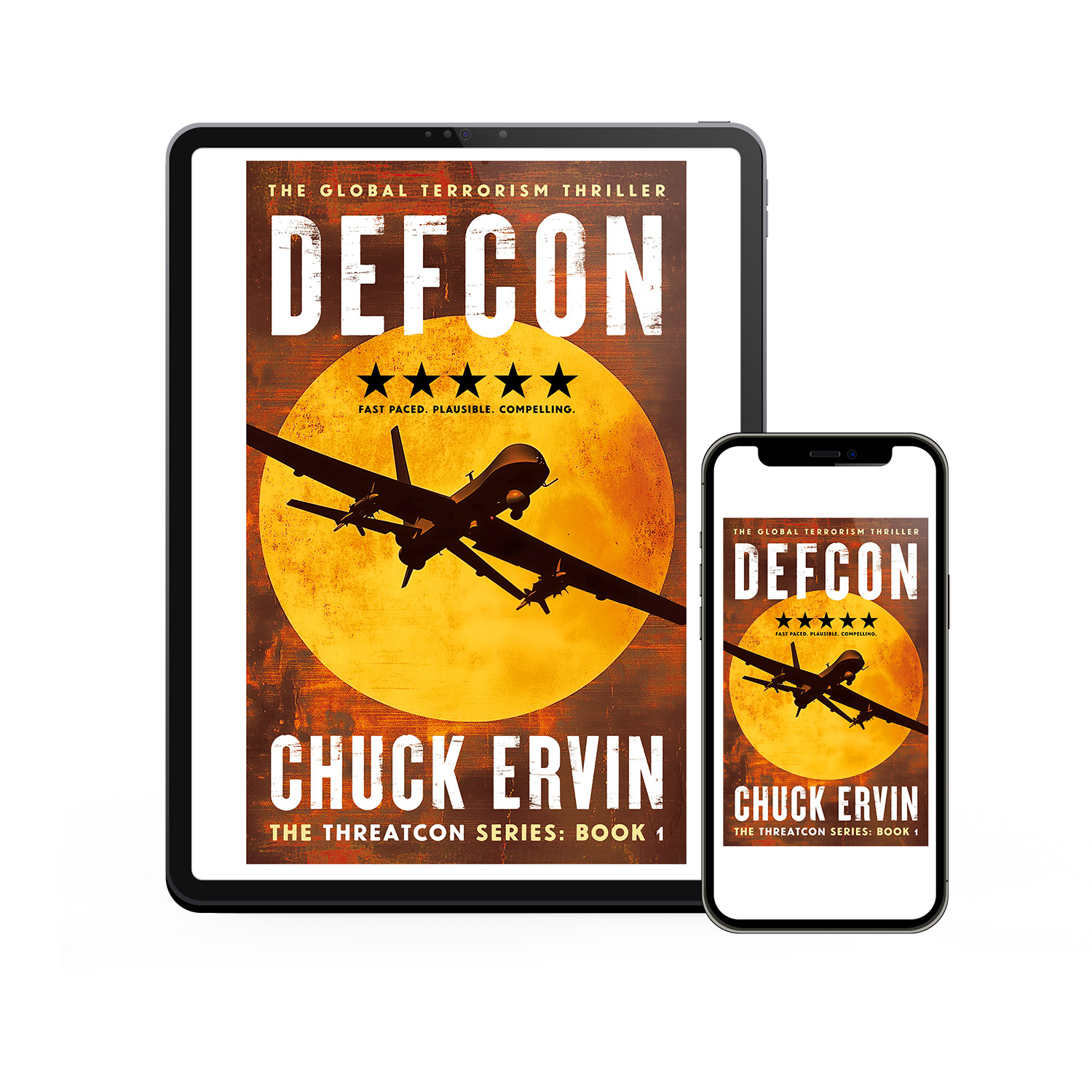 'Threatcon' is a cross-genre military thriller series. The author is Chuck Ervin. The book cover designs are by Mark Thomas of coverness.com. To find out more about my book design services, please visit www.coverness.com