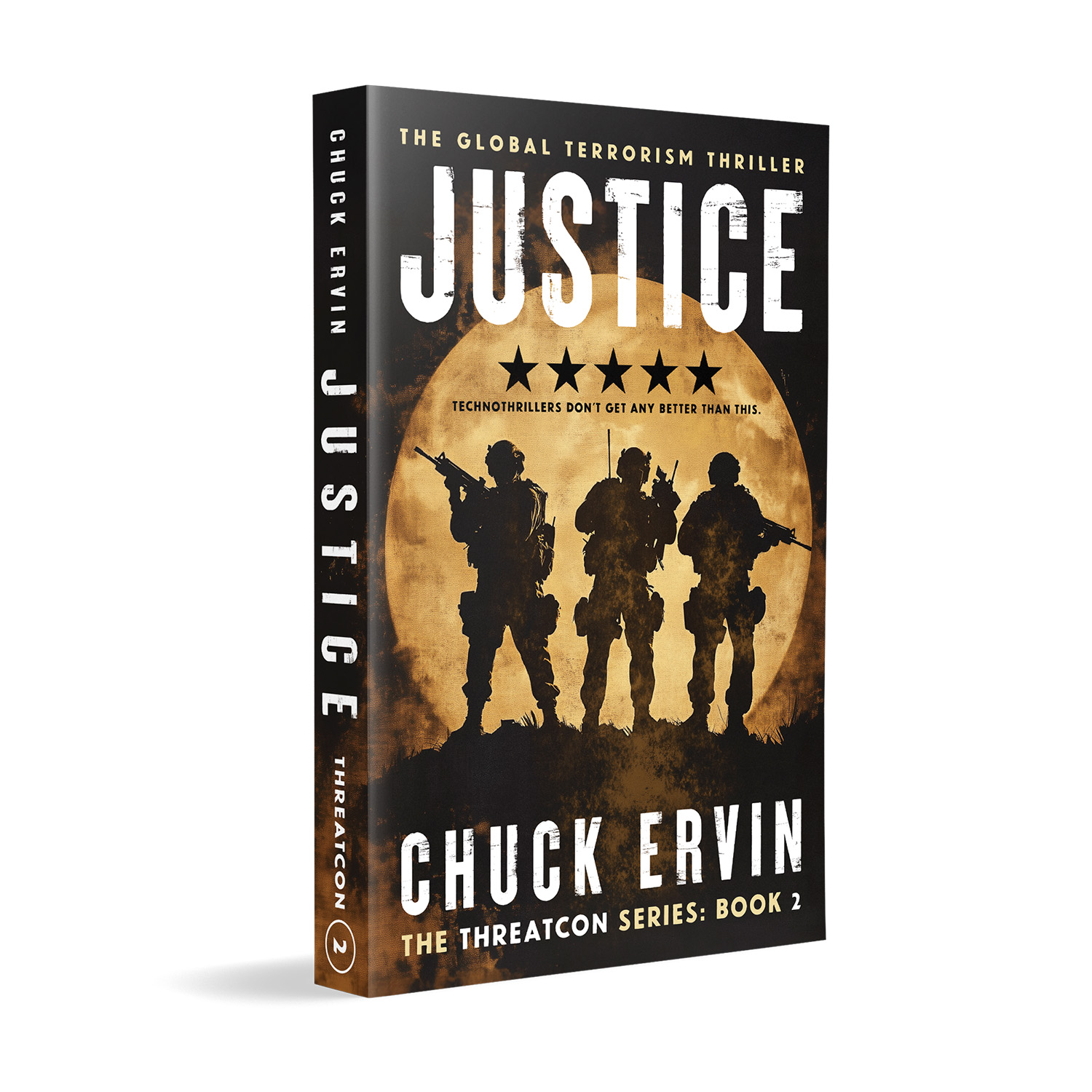 'Threatcon' is a cross-genre military thriller series. The author is Chuck Ervin. The book cover designs are by Mark Thomas of coverness.com. To find out more about my book design services, please visit www.coverness.com