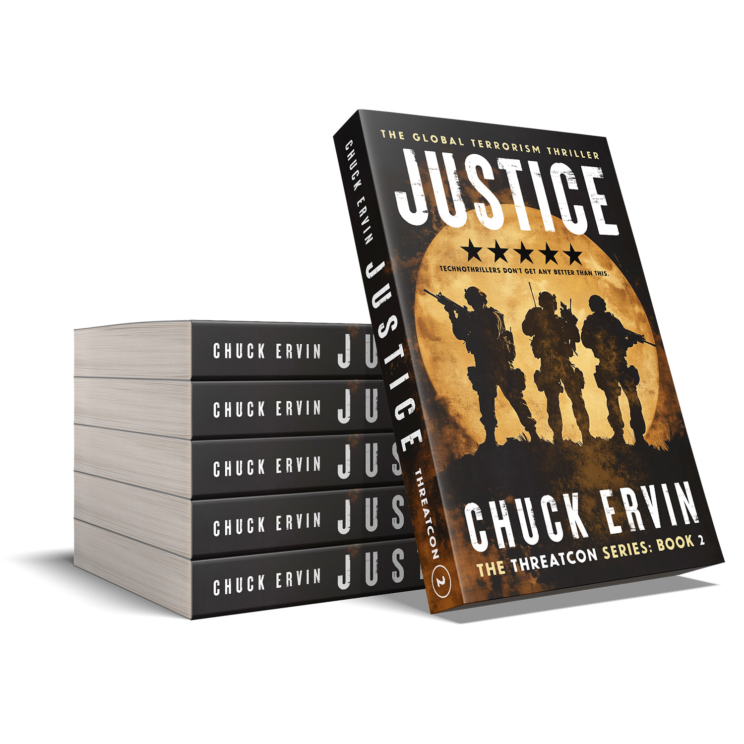 'Threatcon' is a cross-genre military thriller series. The author is Chuck Ervin. The book cover designs are by Mark Thomas of coverness.com. To find out more about my book design services, please visit www.coverness.com