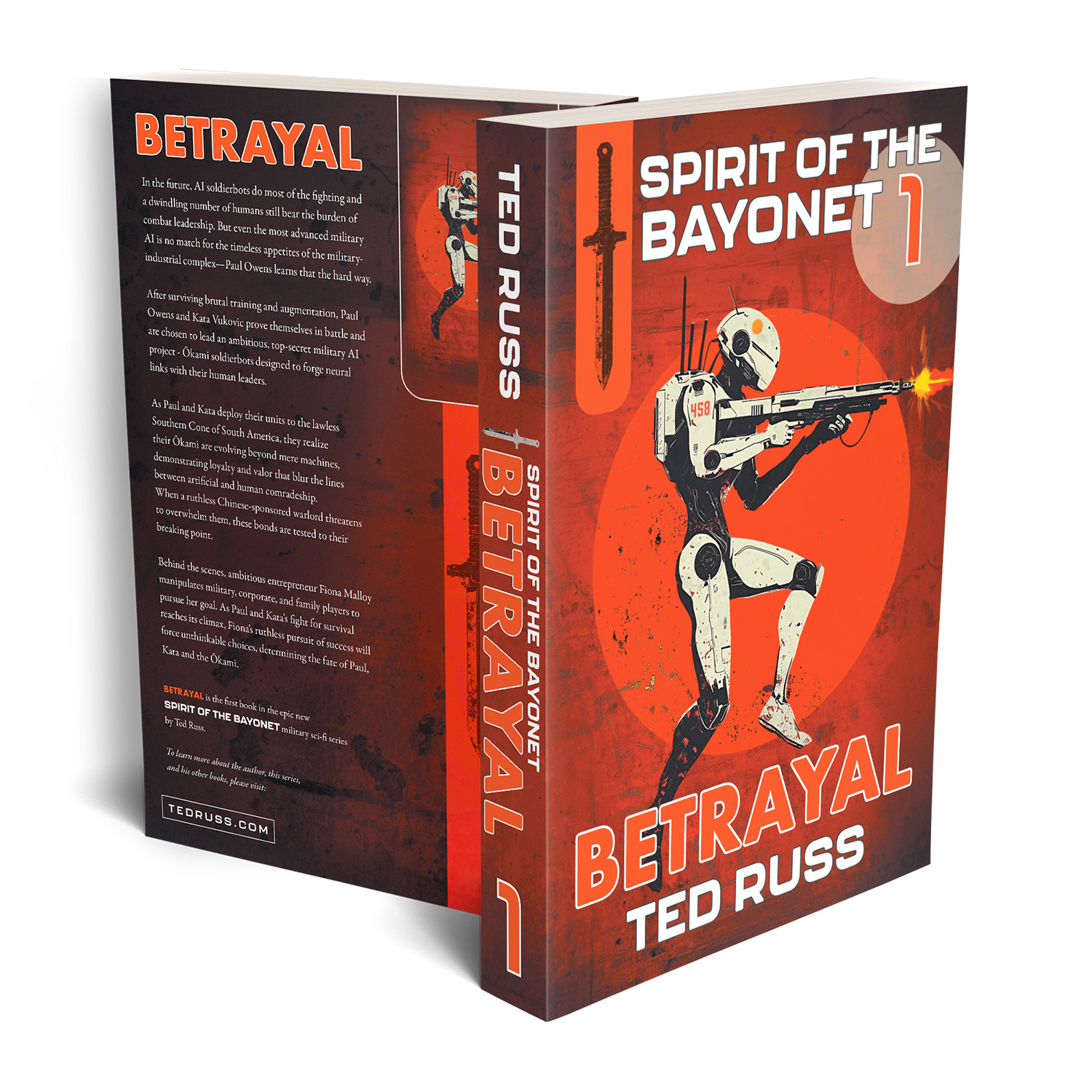 The 'Spirit of the Bayonet' is a spectacular scifi series by author Ted Russ. The cover design and interior manuscript formatting are by Mark Thomas. Learn what Mark could do for your book by visiting coverness.com.