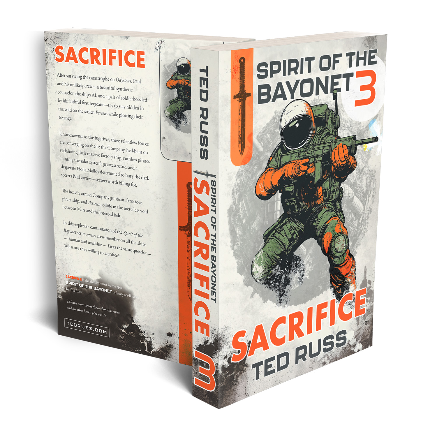 The 'Spirit of the Bayonet' is a spectacular scifi series by author Ted Russ. The cover design and interior manuscript formatting are by Mark Thomas. Learn what Mark could do for your book by visiting coverness.com.