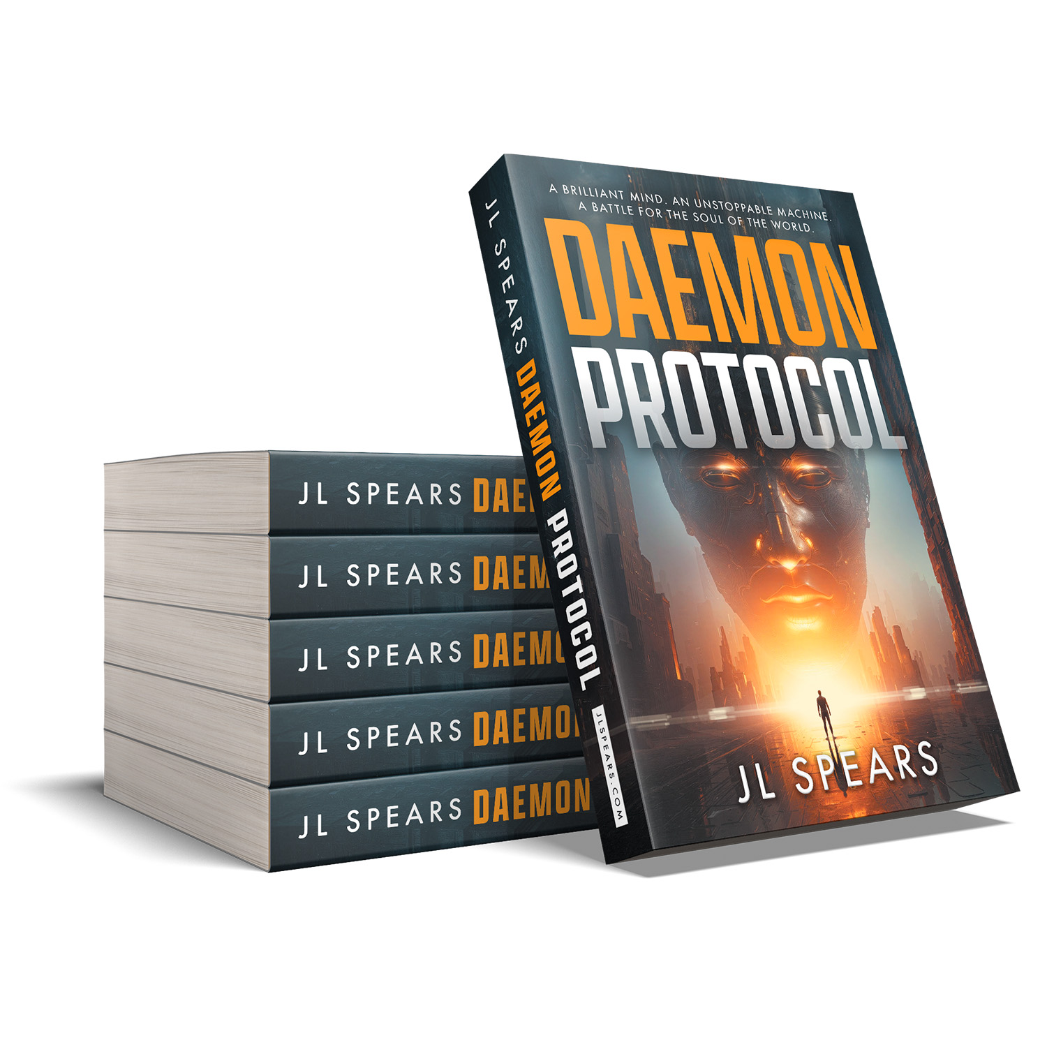 'Daemon Protocol' is an epic runaway AI scifi thriller. The author is JL Spears. The cover design & interior formatting are by Mark Thomas of coverness.com. To find out more about my book design services, please visit www.coverness.com