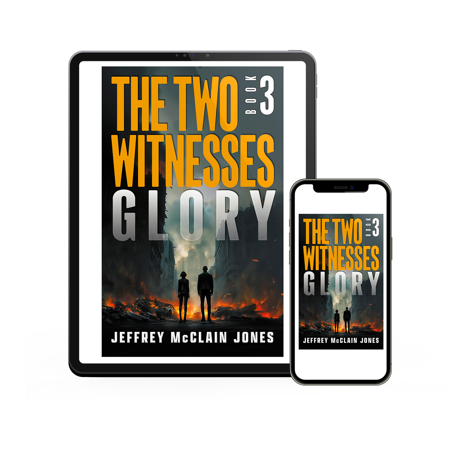 The Two Witnesses' is a genre-blending apocalyptic series with spiritual foundations. The author is Jeffrey McClain Jones. The cover design is by Mark Thomas of coverness.com. To find out more about my book design services, please visit www.coverness.com.
