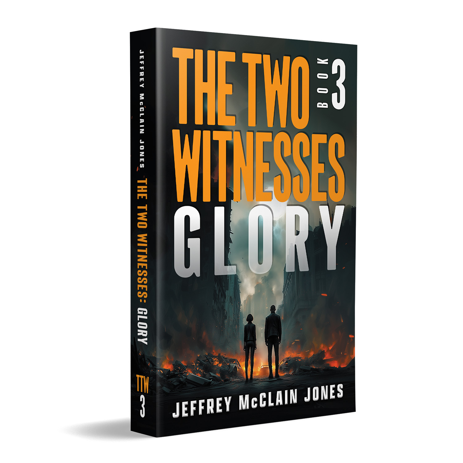 The Two Witnesses' is a genre-blending apocalyptic series with spiritual foundations. The author is Jeffrey McClain Jones. The cover design is by Mark Thomas of coverness.com. To find out more about my book design services, please visit www.coverness.com.