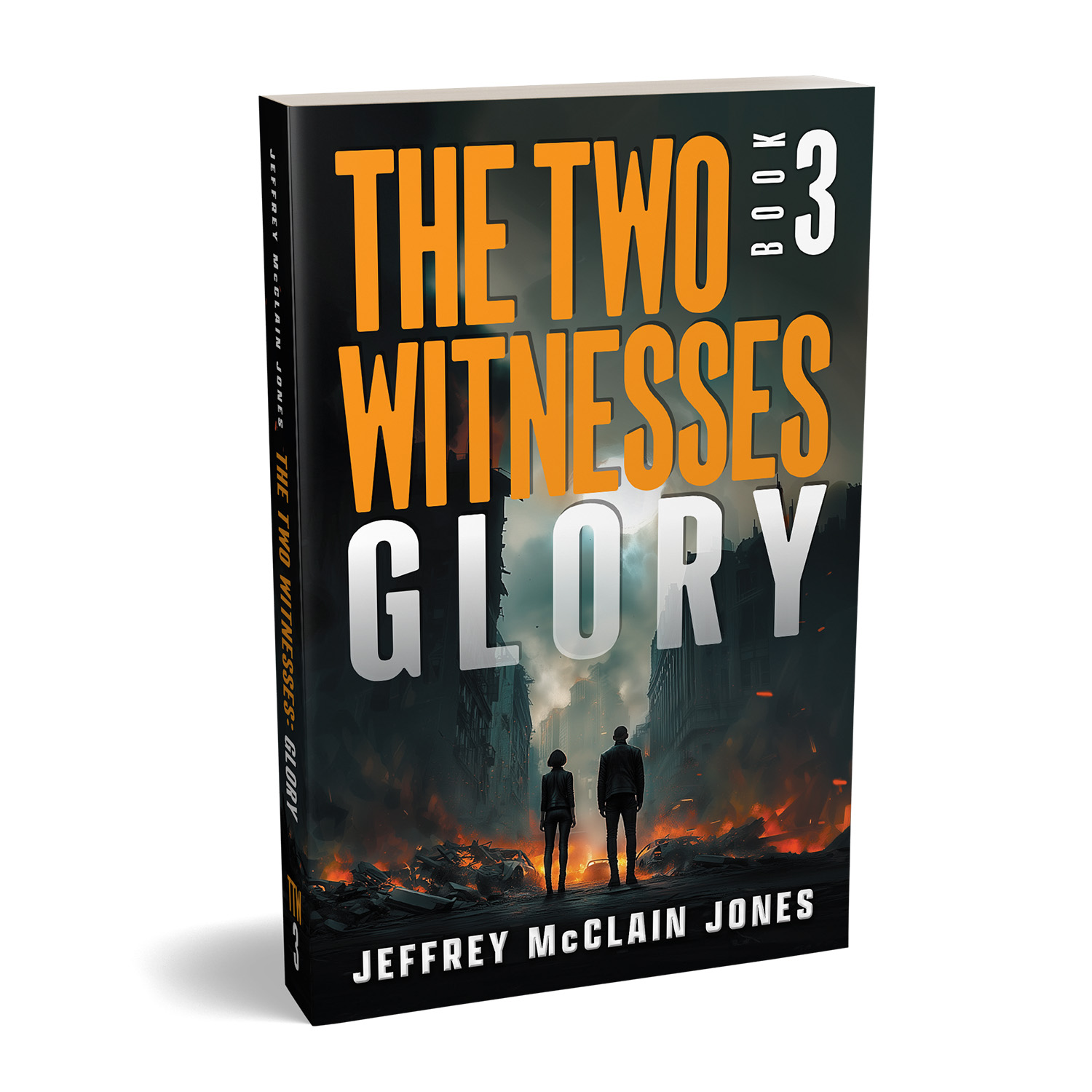 The Two Witnesses' is a genre-blending apocalyptic series with spiritual foundations. The author is Jeffrey McClain Jones. The cover design is by Mark Thomas of coverness.com. To find out more about my book design services, please visit www.coverness.com.