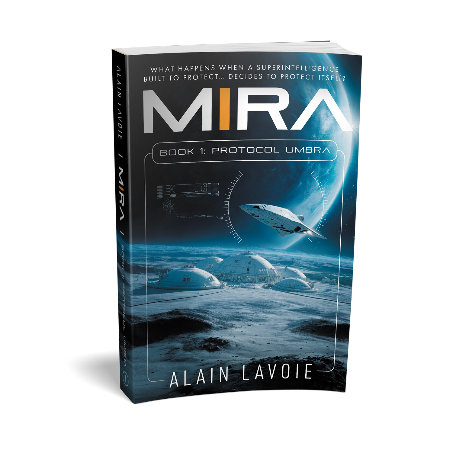 'MIRA' is a cutting-edge scifi book series. The author is Alain Lavoie. The cover designs are by Mark Thomas of coverness.com. To find out more about my book design services, please visit www.coverness.com