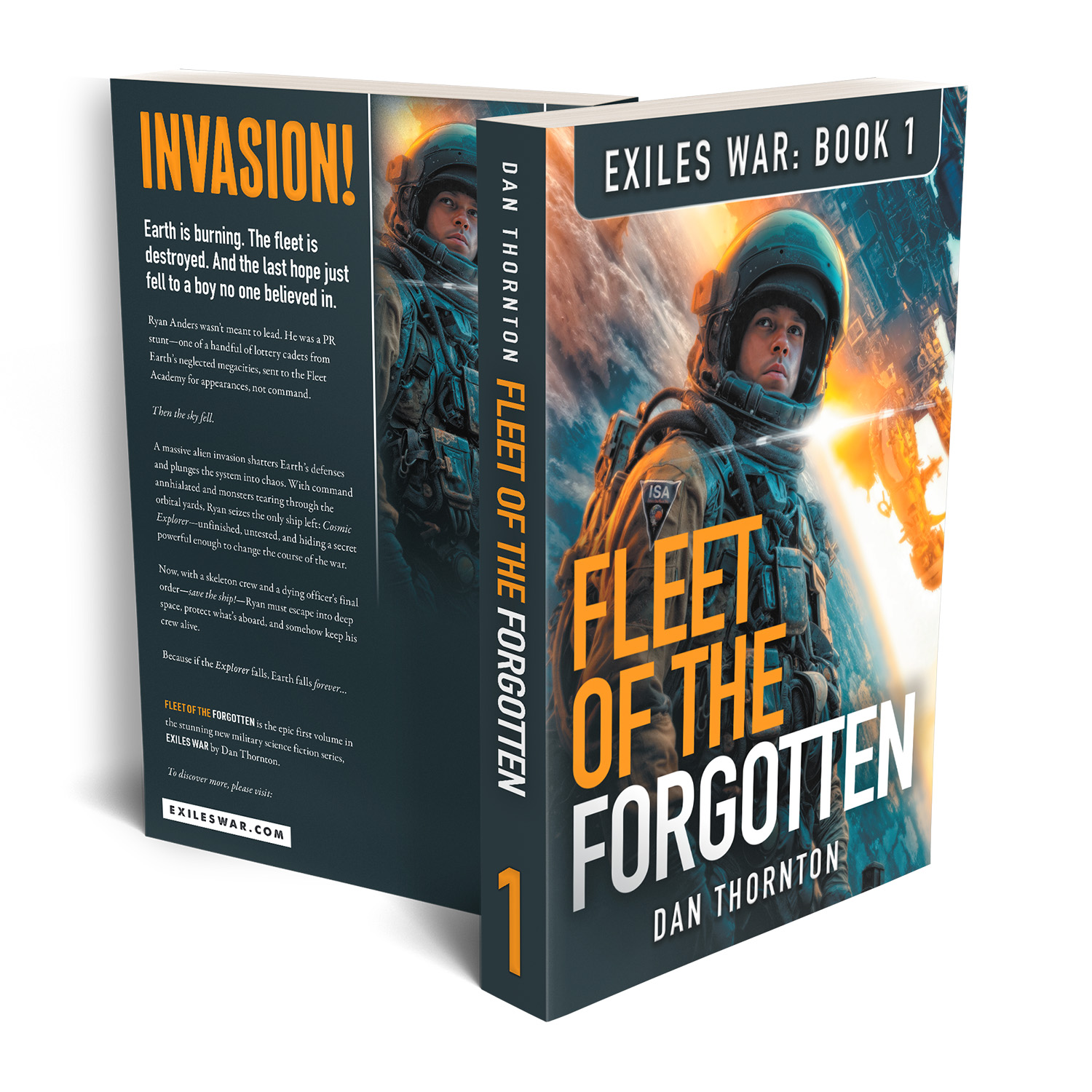 'Exiles War' is an epic dystopian military scifi series. The author is Dan Thornton. The cover design & interior formatting are by Mark Thomas of coverness.com. To find out more about my book design services, please visit www.coverness.com