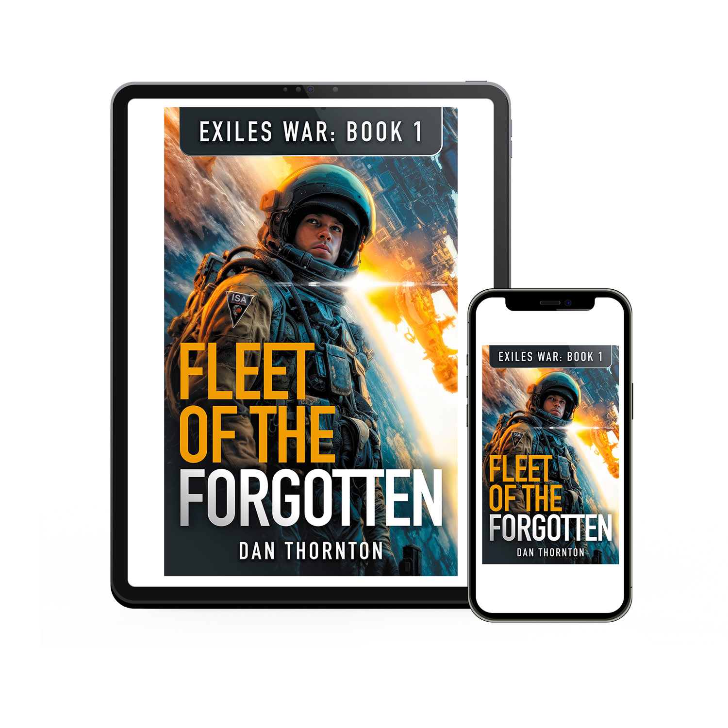 'Exiles War' is an epic dystopian military scifi series. The author is Dan Thornton. The cover design & interior formatting are by Mark Thomas of coverness.com. To find out more about my book design services, please visit www.coverness.com
