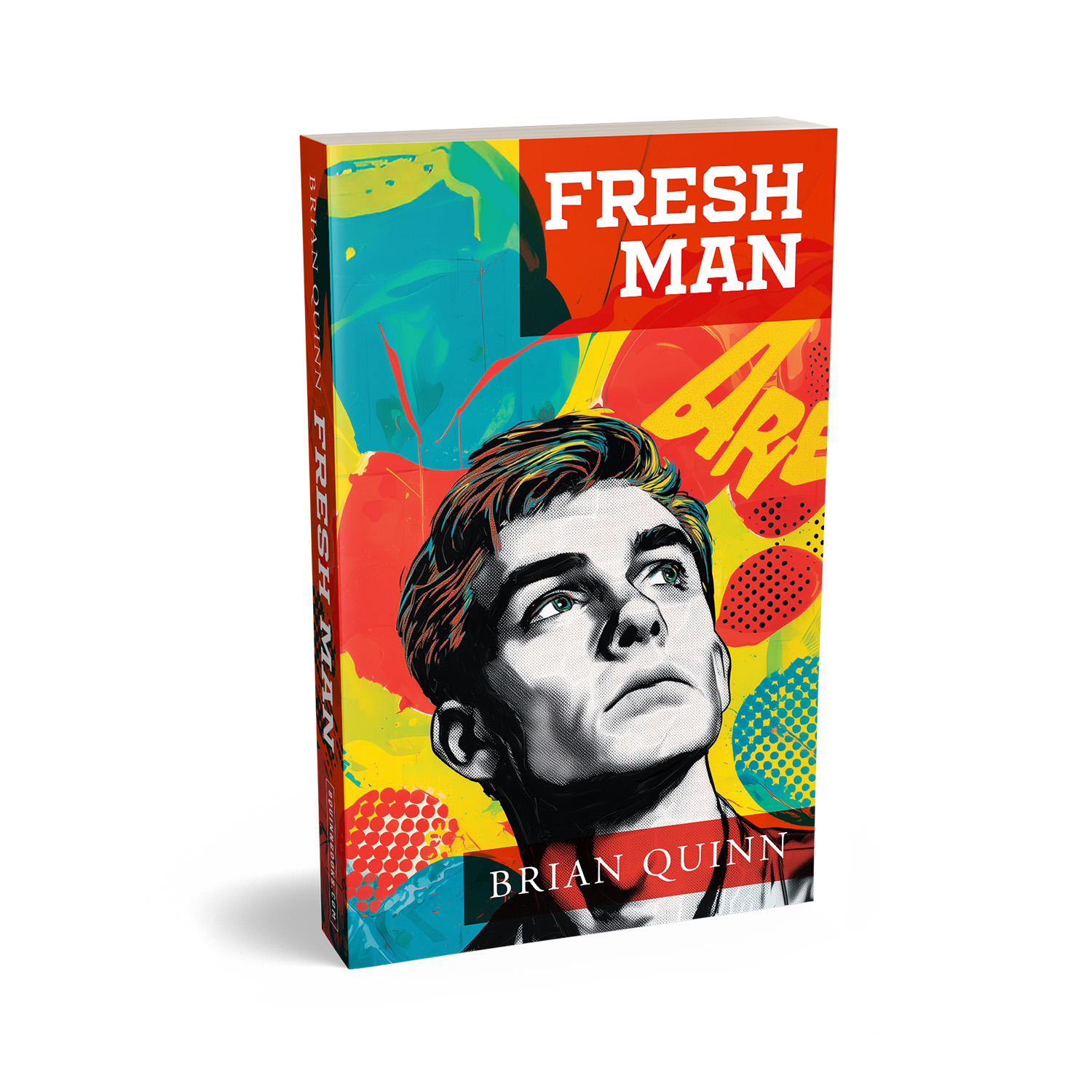 'Fresh Man' is a warm-hearted fictional memoir of a 1960s US college student. The author is Brian Quinn. The cover and interior design of the books are by Mark Thomas. To learn more about what Mark could do for your book, please visit coverness.com.