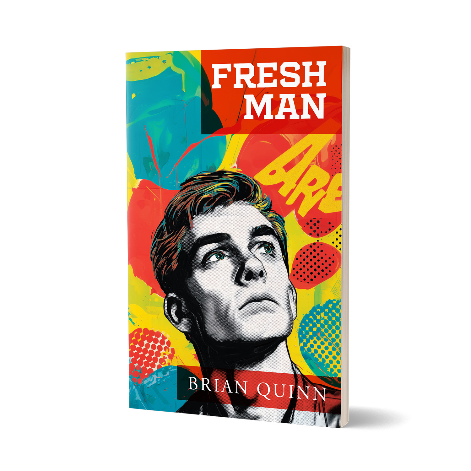 'Fresh Man' is a warm-hearted fictional memoir of a 1960s US college student. The author is Brian Quinn. The cover and interior design of the books are by Mark Thomas. To learn more about what Mark could do for your book, please visit coverness.com.