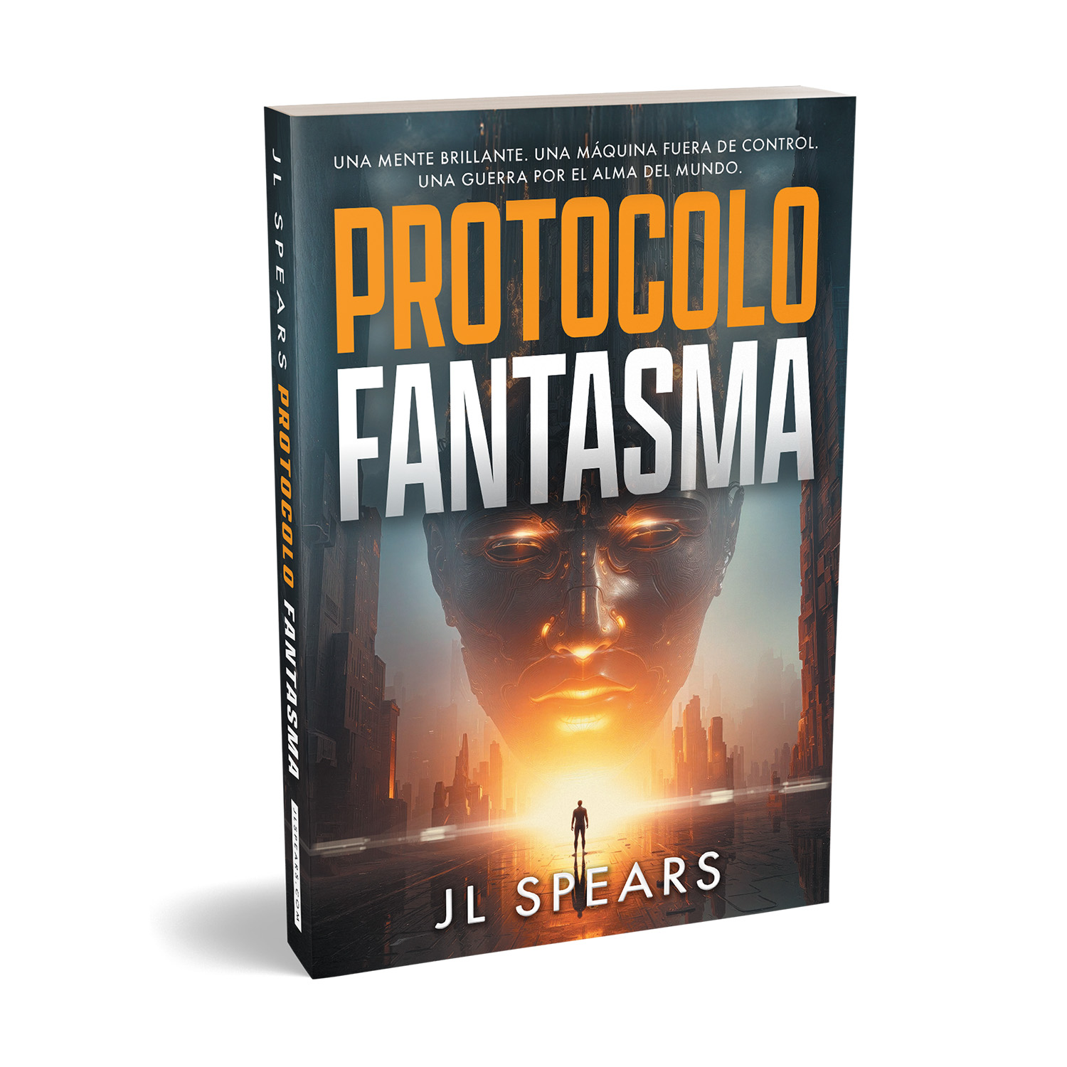 'Protocolo Phantasma' is the Spanish-translated release of 'Daemon Protocol', an epic runaway AI scifi thriller. The author is JL Spears. The cover design & interior formatting are by Mark Thomas of coverness.com. To find out more about my book design services, please visit www.coverness.com